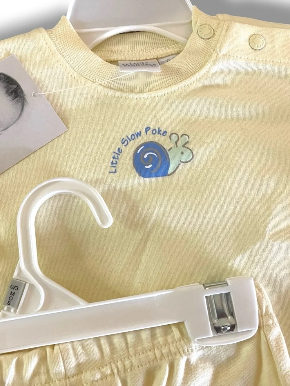 Little Wonders Pale Yellow Baby Matching Set Little Slow Poke Snail Accent